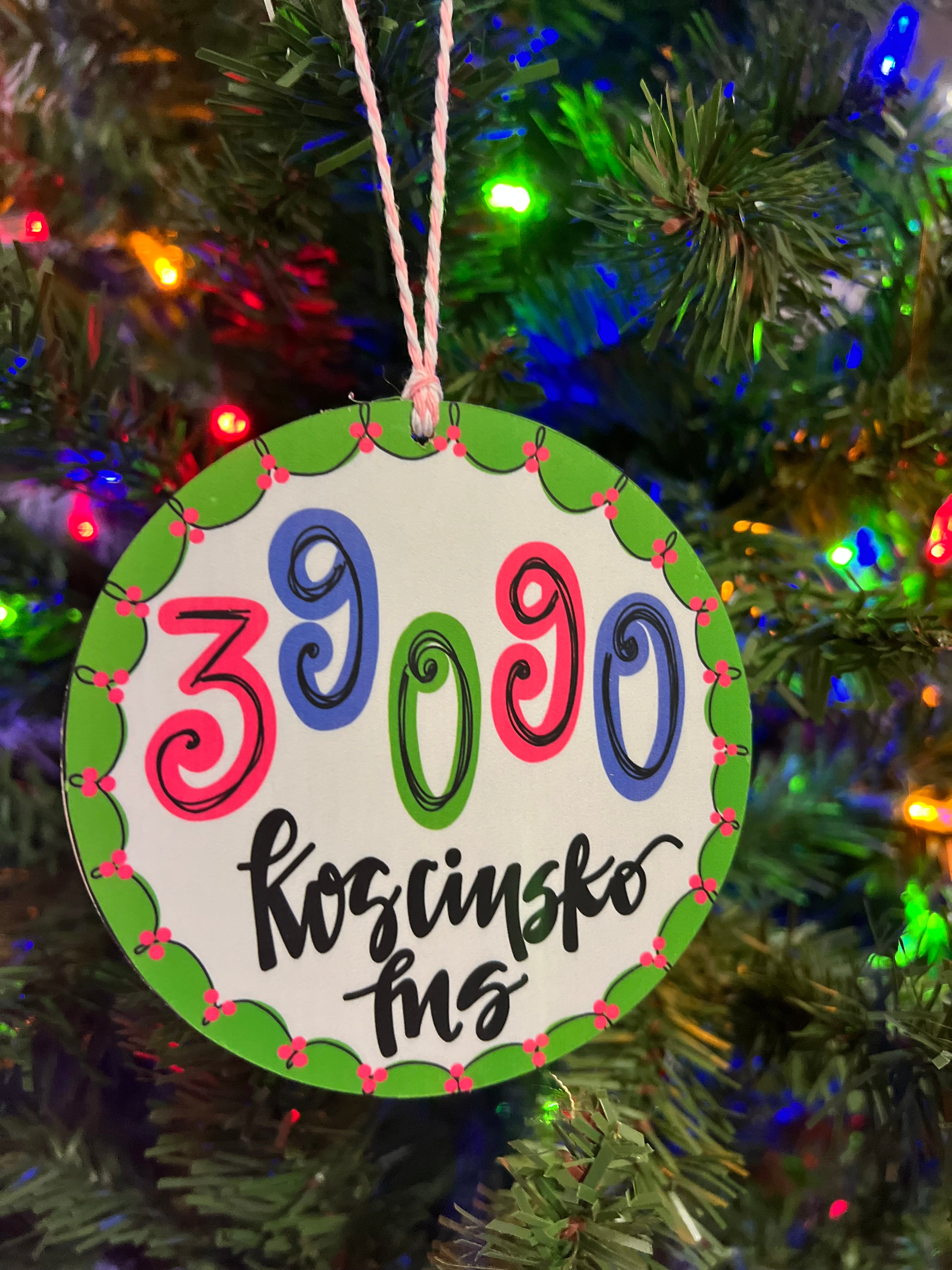Kosy Zipcode Christmas ornament