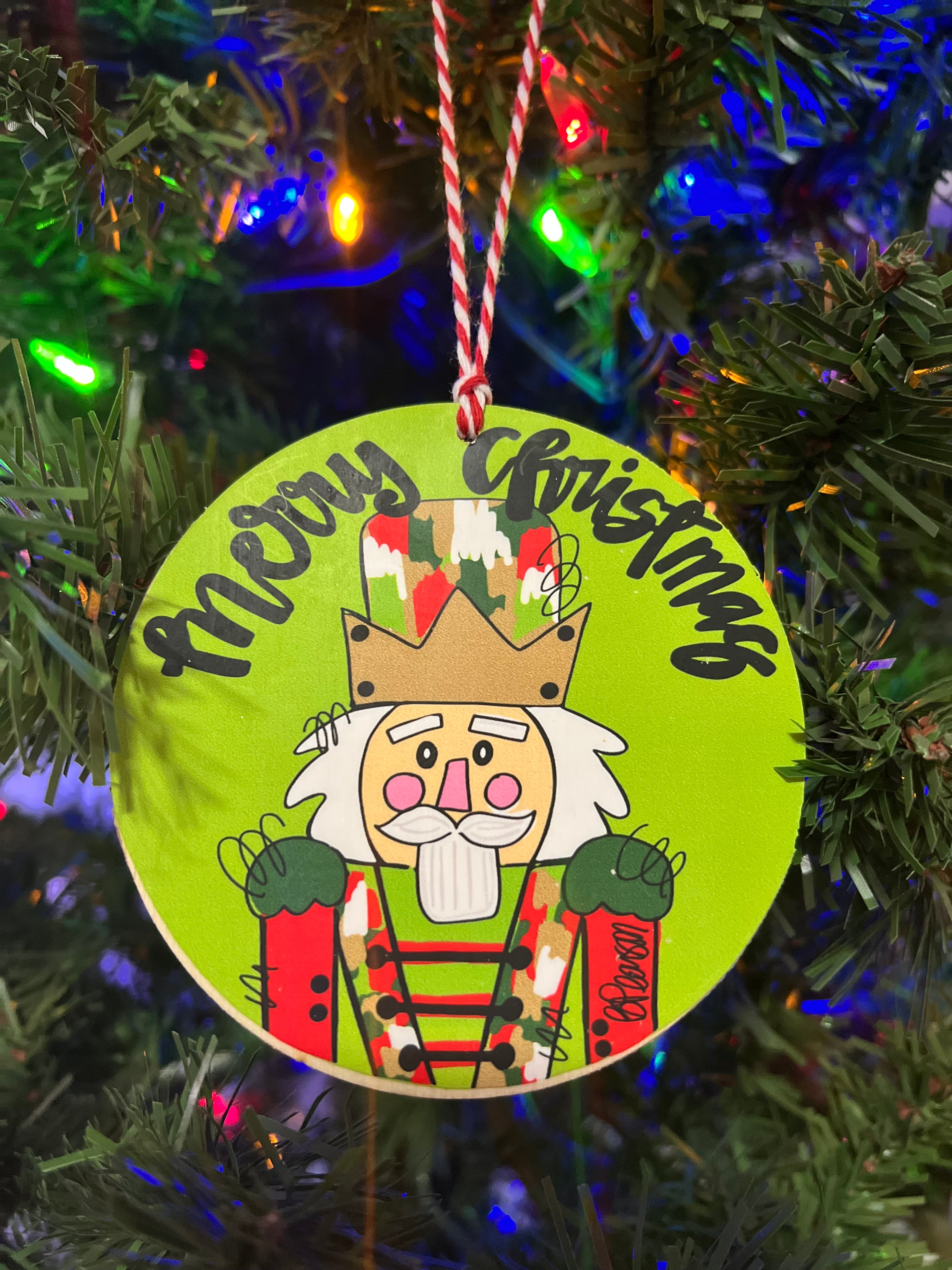 Green Nutcracker Christmas ornament