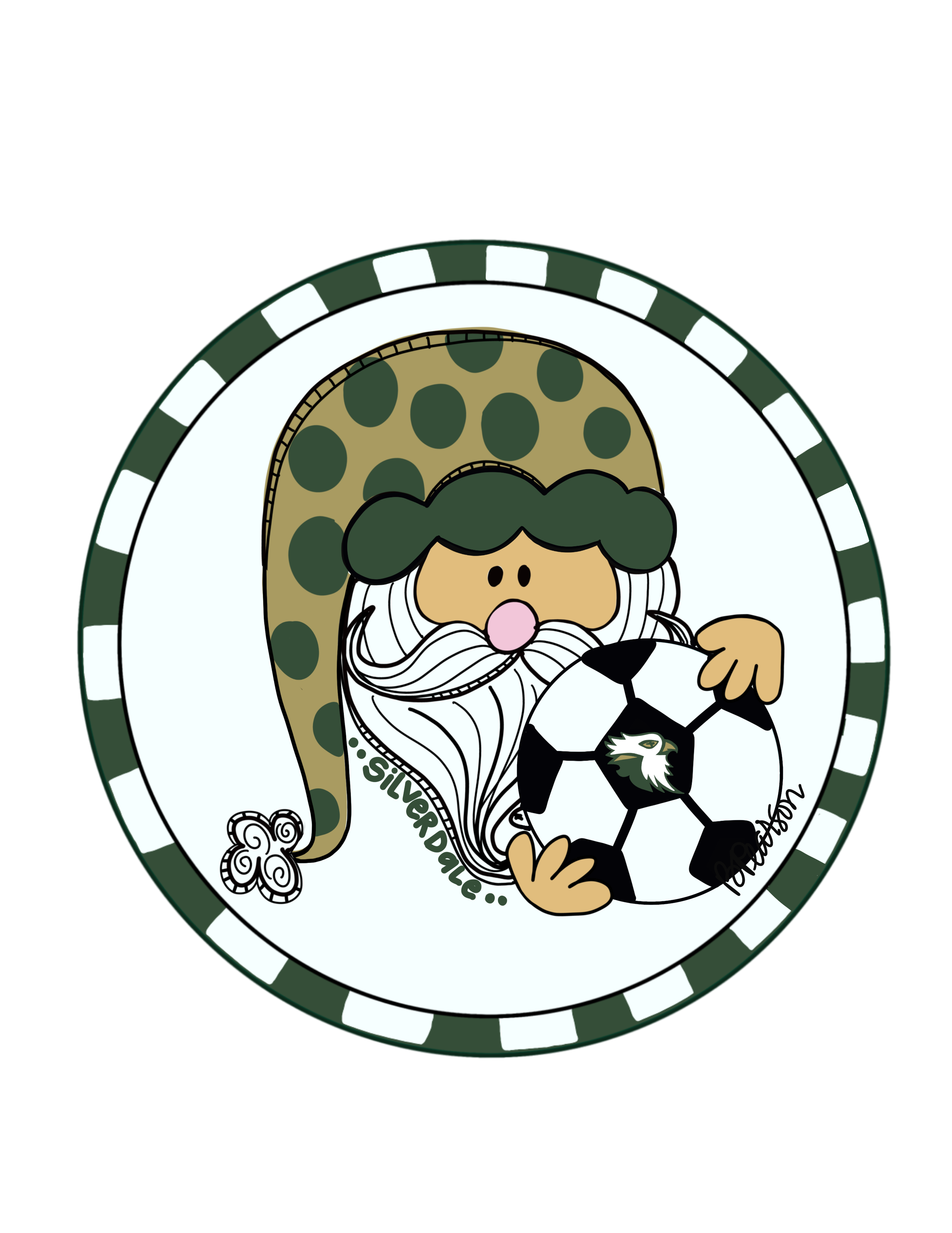 Seahawks Soccer Santa ornament