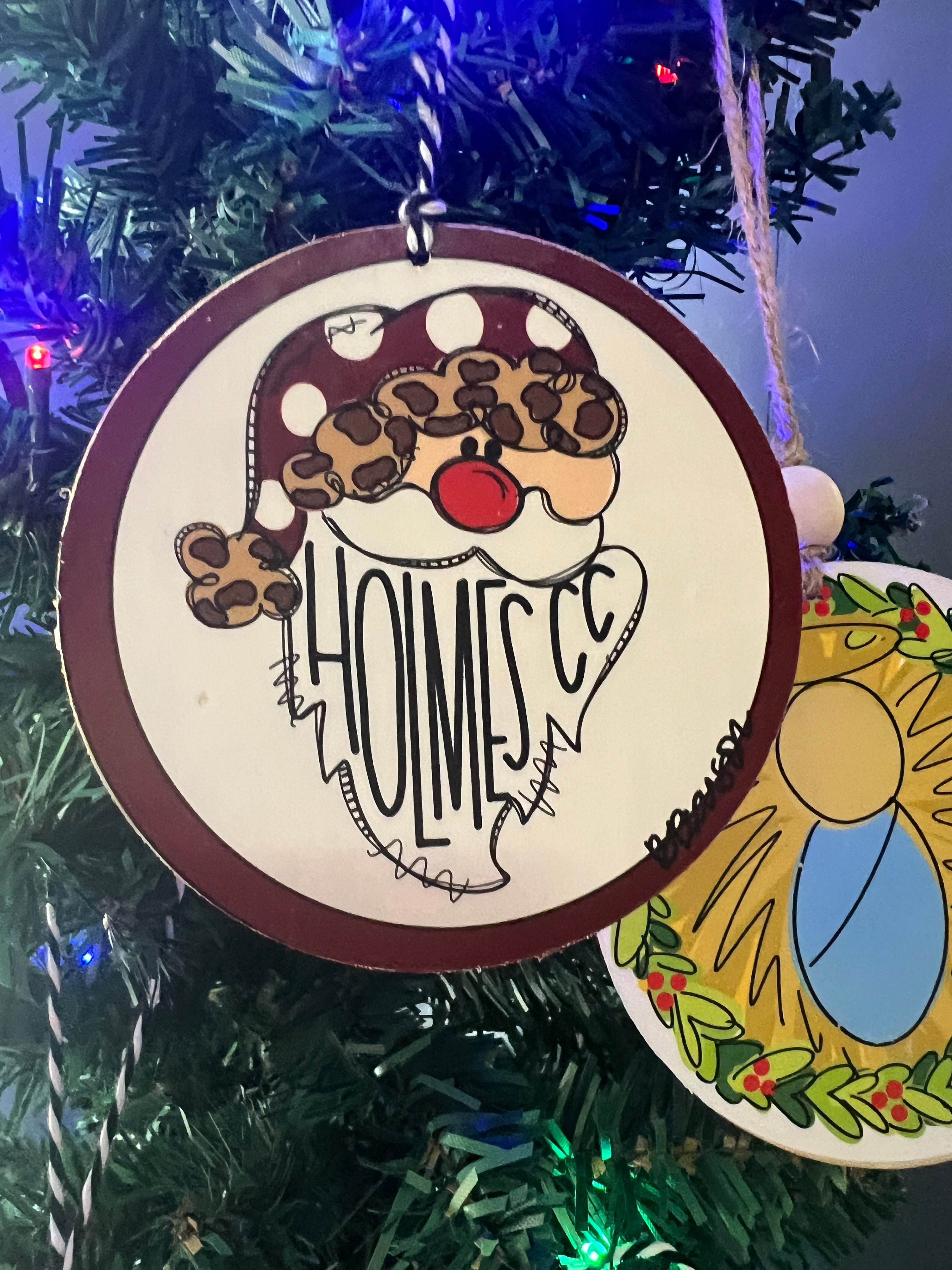 Holmes CC Santa Christmas ornament