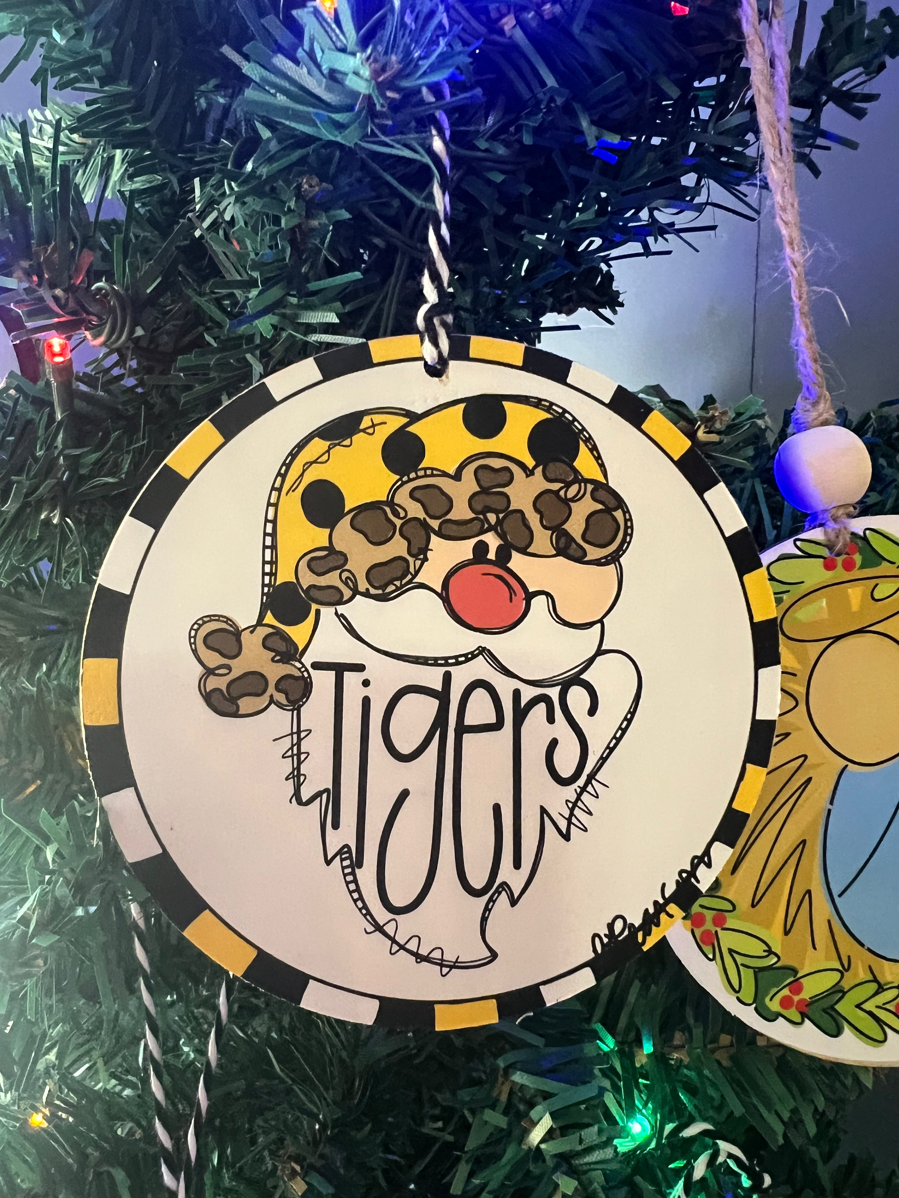 Tigers Santa Christmas ornament