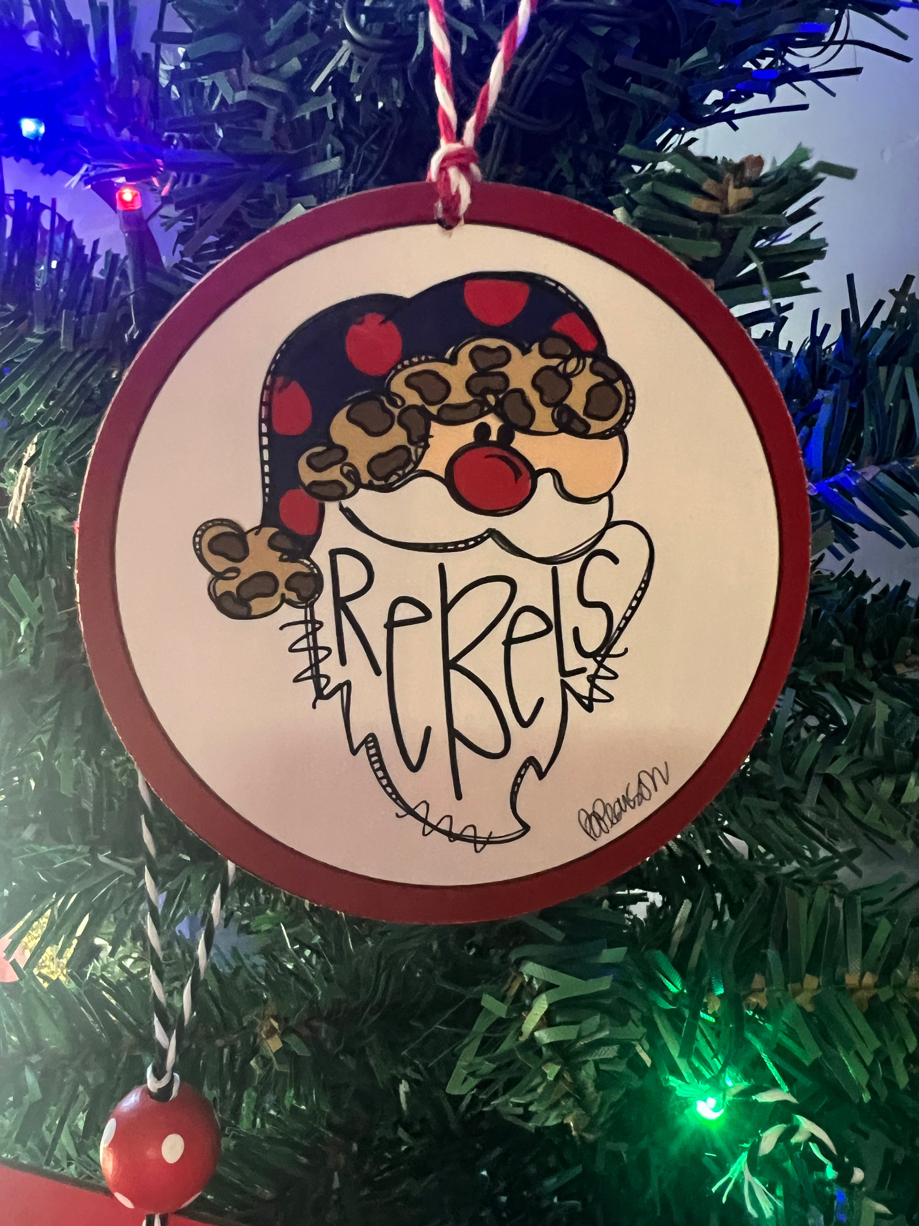 Rebels Santa Christmas ornament